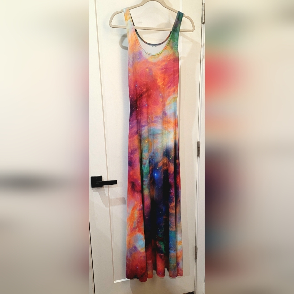 Blackmilk Rainbow Galaxy Maxi Dress Size S NWOT